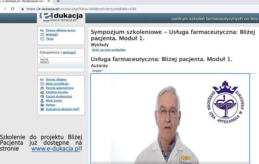Szkolenie 12 pkt edukacyjnych pilotażu opieki farmaceutycznej!