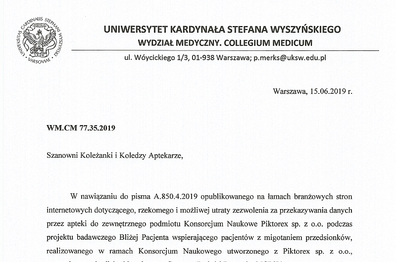 Stanowisko w sprawie Bliżej Pacjenta