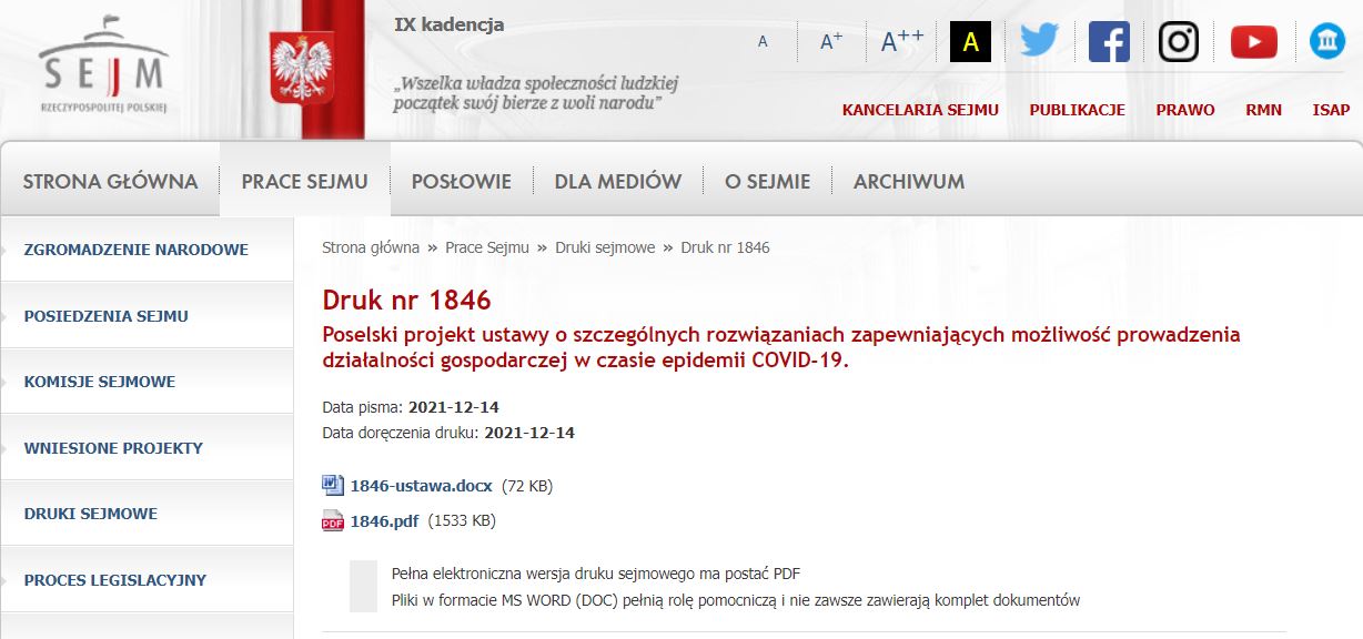 Projekt ustawy o działalności gospodarczej!!!