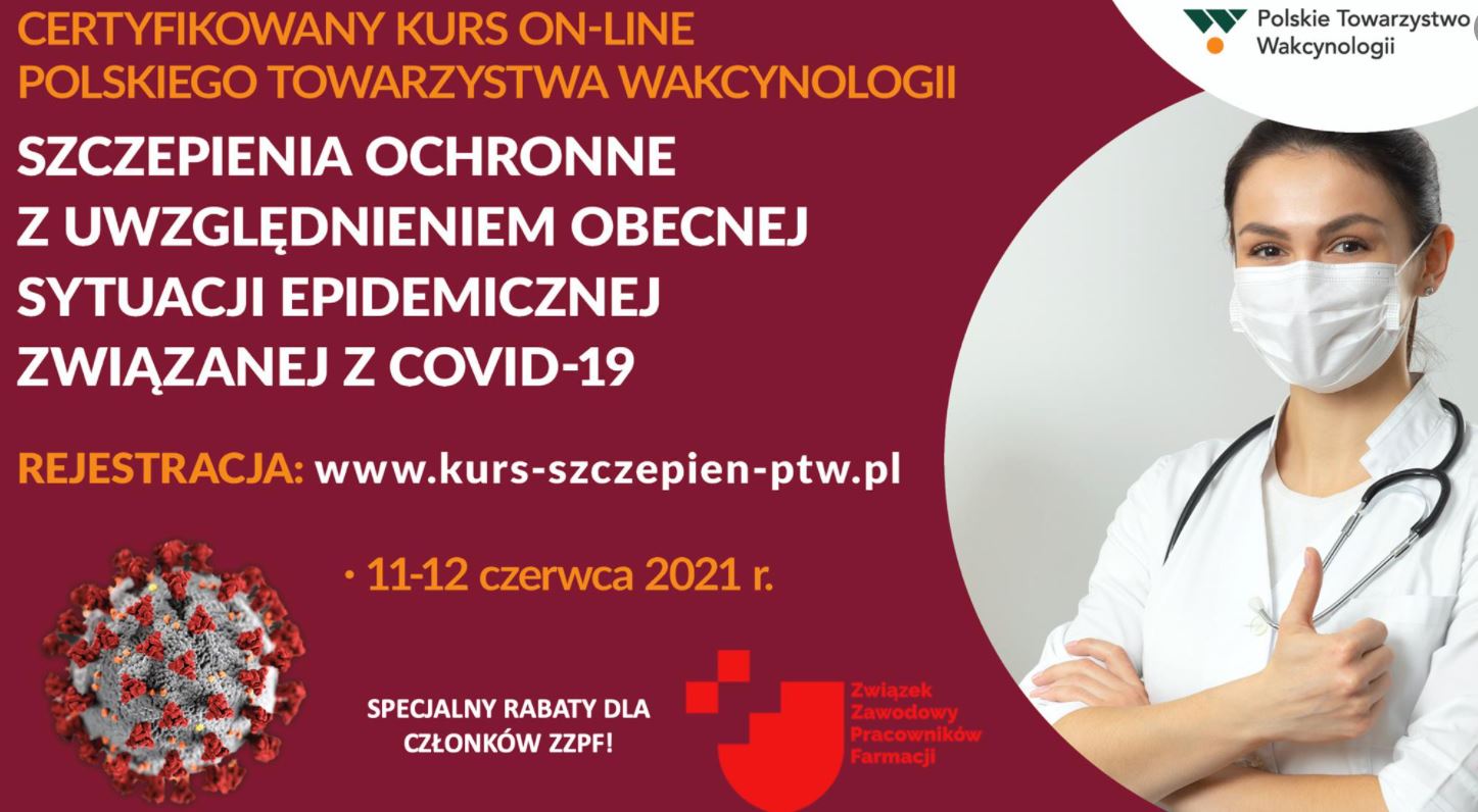 Zaproszenie na  Kurs szczepień Polskiego Towarzystwa Wakcynologii