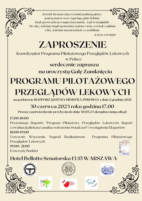 Uroczyste zakończenia narodowego pilotażu usługi przegląd lekowy