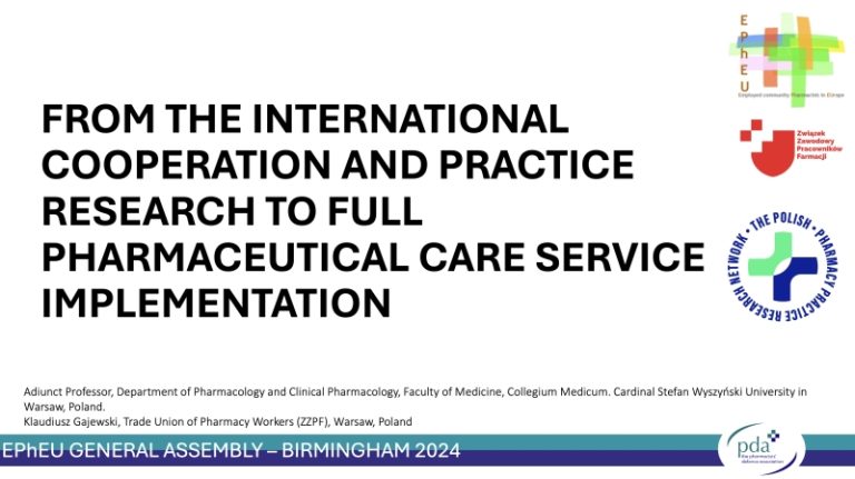 EPHEU General Assembly 2024 – Polska jako przykład ewolucji opieki framceutycznej